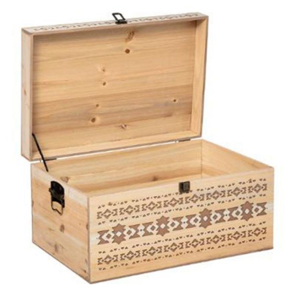 Paris Prix Lot de 4 Malles en Bois  Hacienda  58cm Naturel