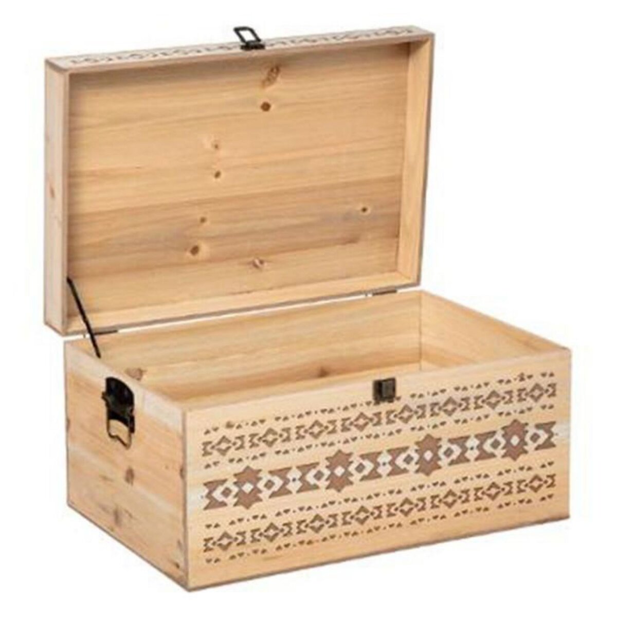 ATMOSPHERA Lot de 4 Malles en Bois  Hacienda  58cm Naturel