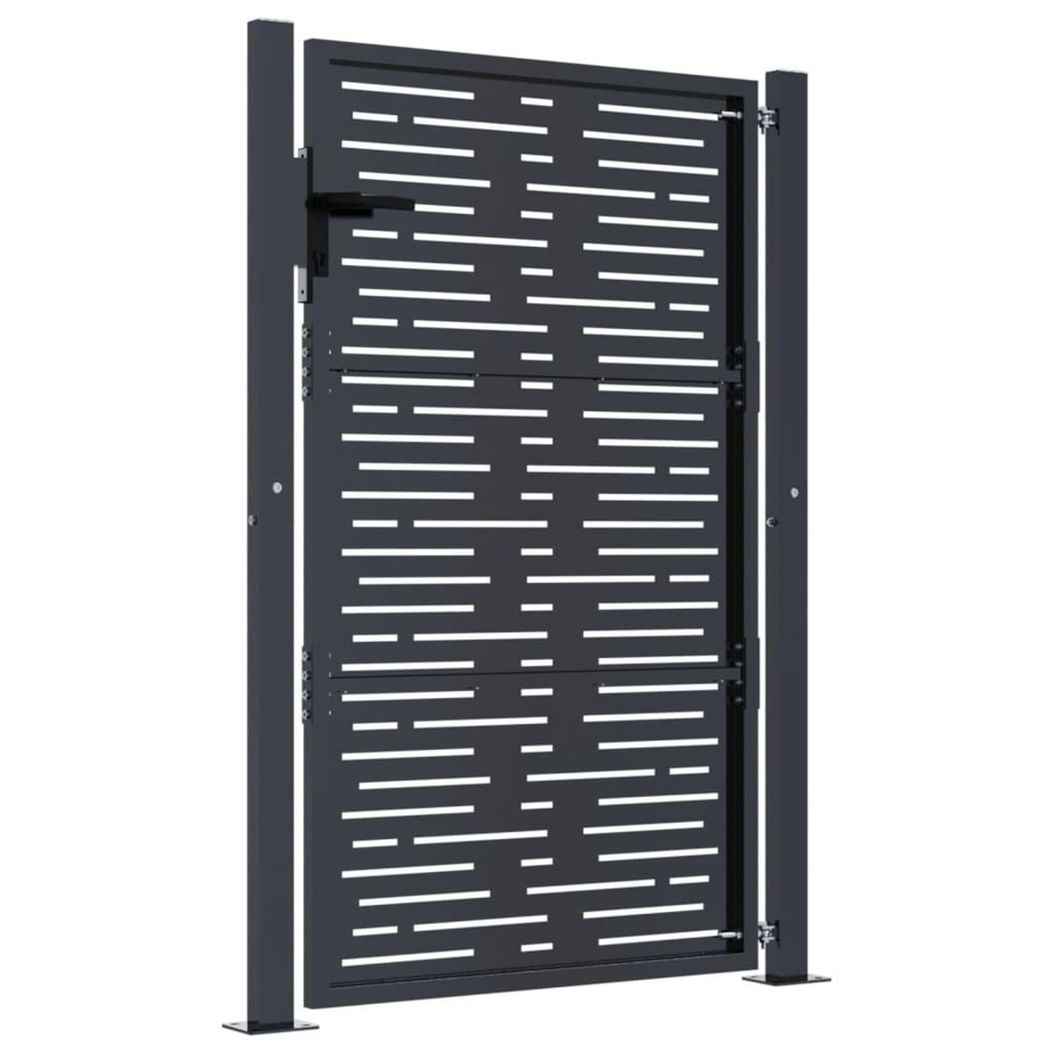 Voir la diapositive 5 : VIDAXL Portail de jardin anthracite 105x155 cm conception de carre
