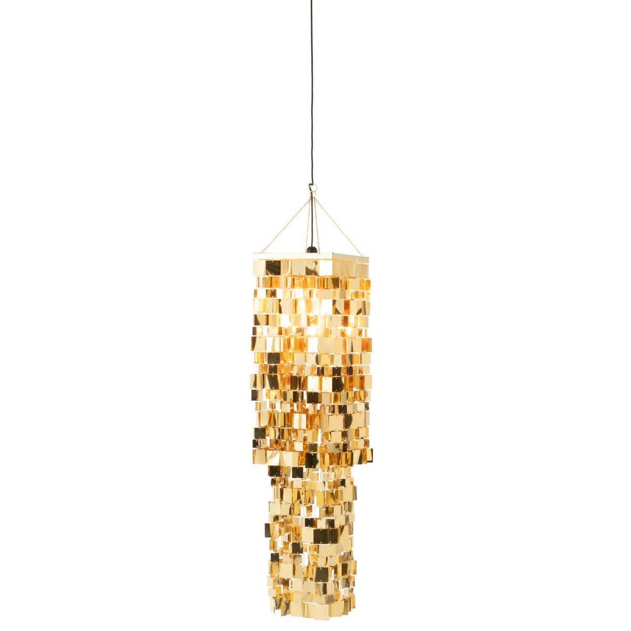 Voir la diapositive 4 : J-LINE Abat-jour suspension design  disco  122cm doré