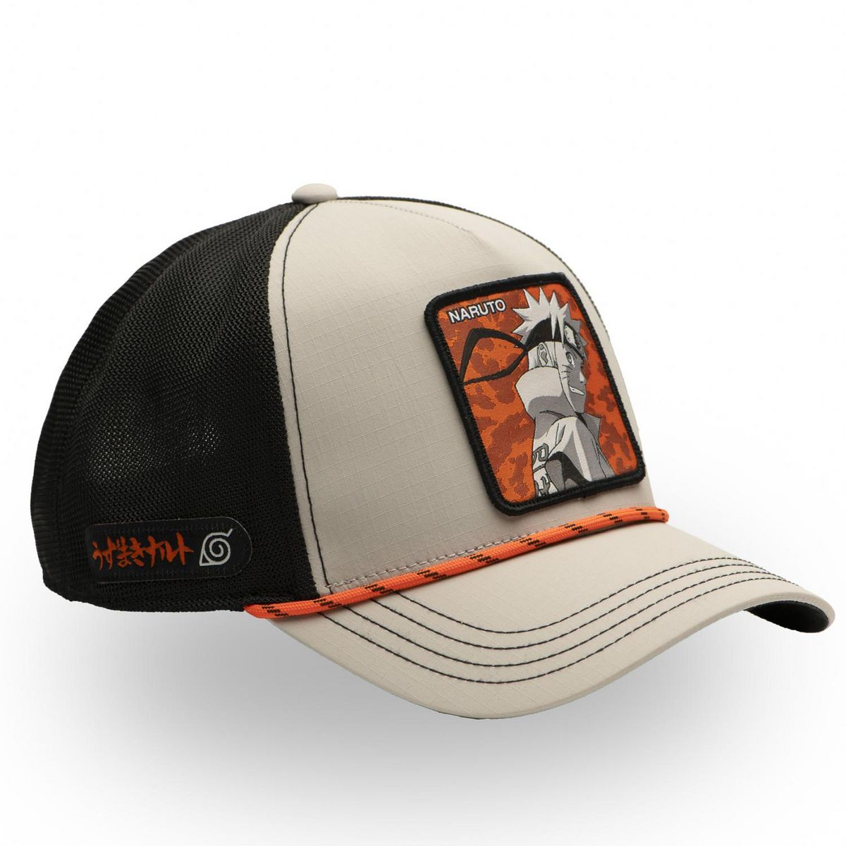 CAPSLAB Casquette trucker premium filet effet bambou Naruto Shippuden Hokage
