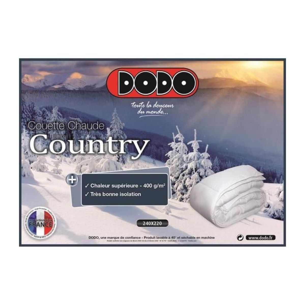 DODO DODO Couette chaude 400gr/m2 COUNTRY 240x260cm