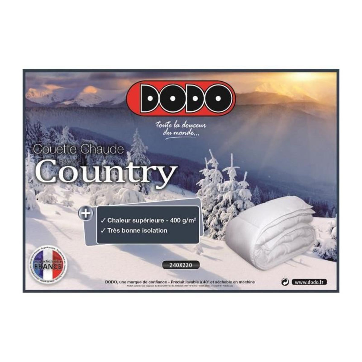 DODO DODO Couette chaude 400gr/m2 COUNTRY 240x260cm