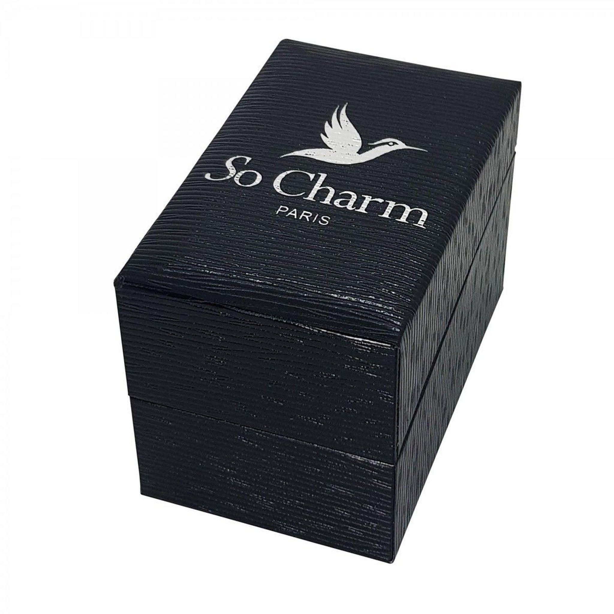 Voir la diapositive 2 : SC CRYSTAL Ecrin Luxe Noir 2 fentes pour Coffret Montre femme