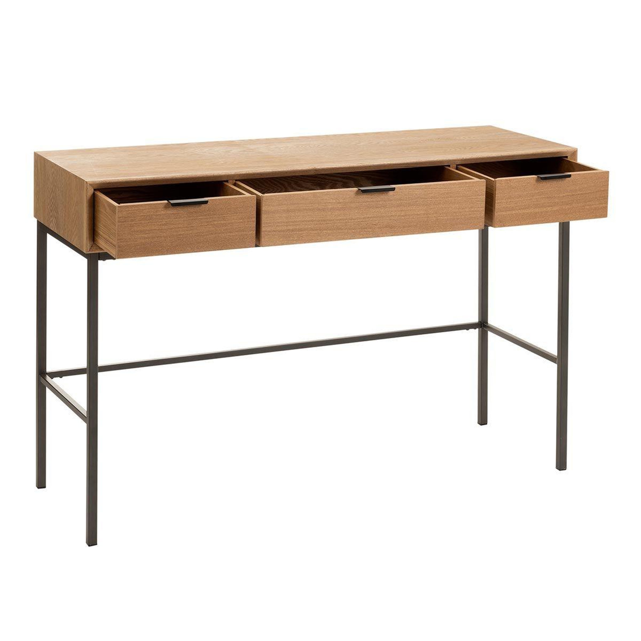 Voir la diapositive 5 : J-LINE Console 3 tiroirs en bois  dresa  120cm naturel