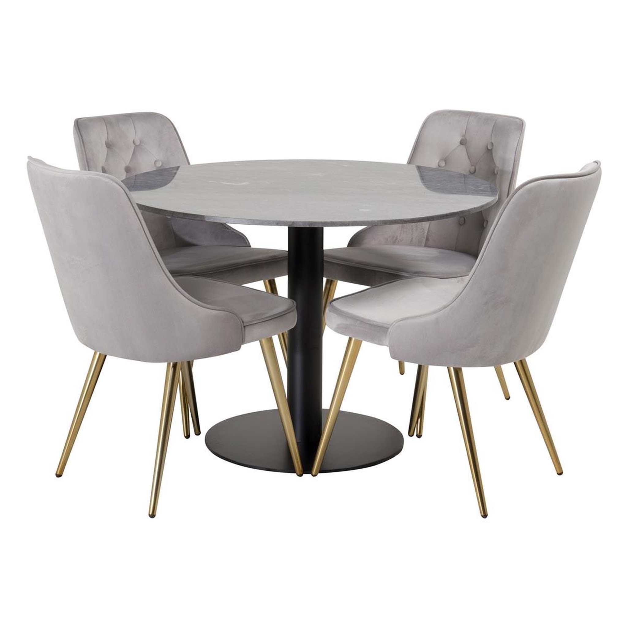 Paris Prix Ensemble table à manger & 4 chaises  estelle i & deluxe ii  106cm gris foncé & gris