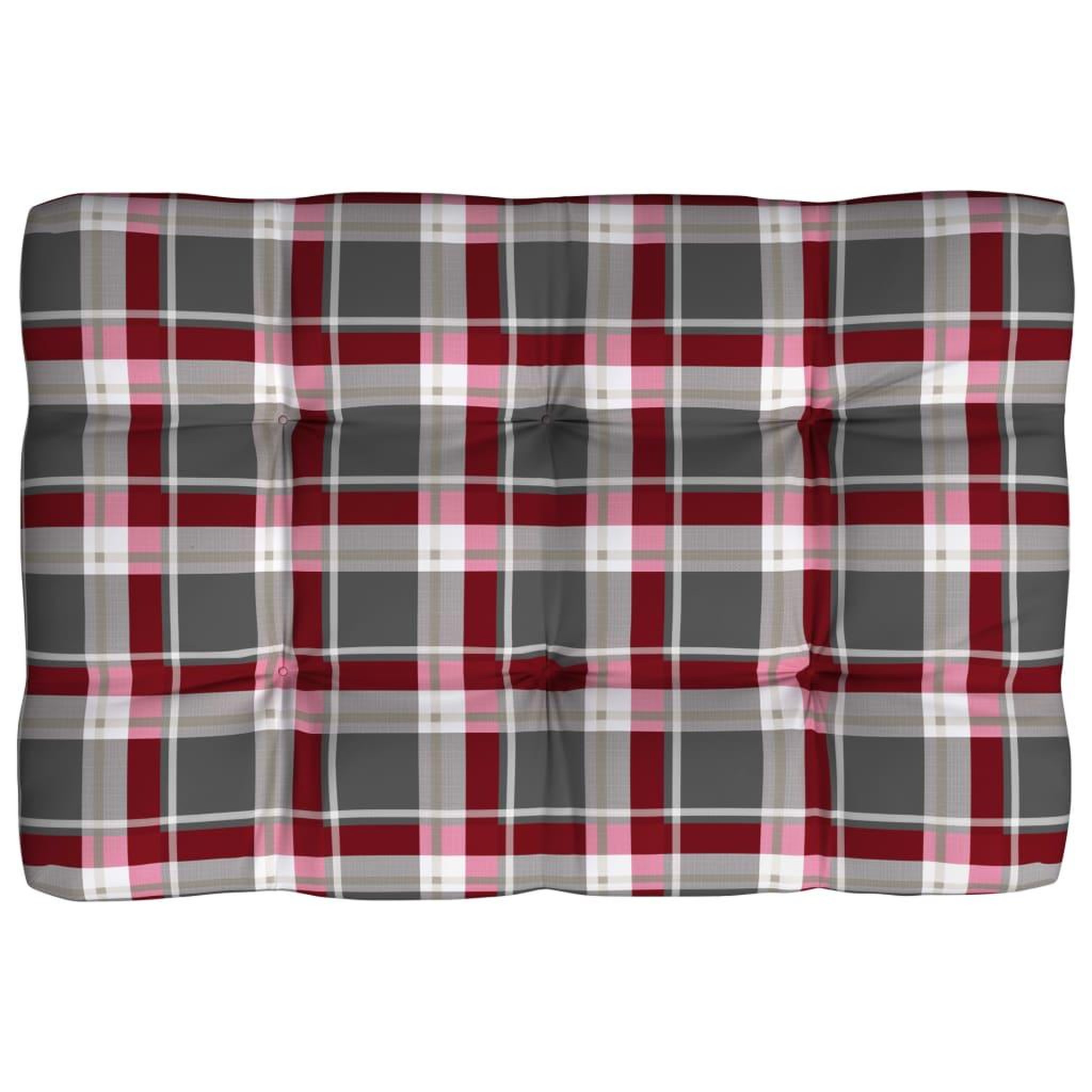Voir la diapositive 4 : VIDAXL Coussins de canape palette lot de 7 Motif a carreaux rouge