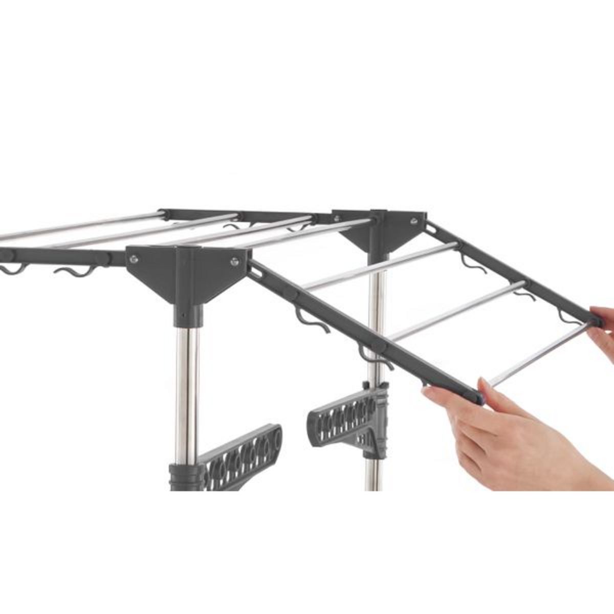 Idomya E. Séchoir Infinity gris 3 niveaux avec accessoires - 25m d'étendage