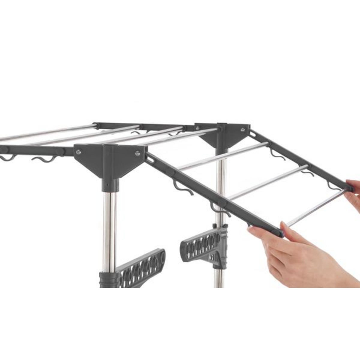 Idomya E. Séchoir Infinity gris 3 niveaux avec accessoires - 25m d'étendage