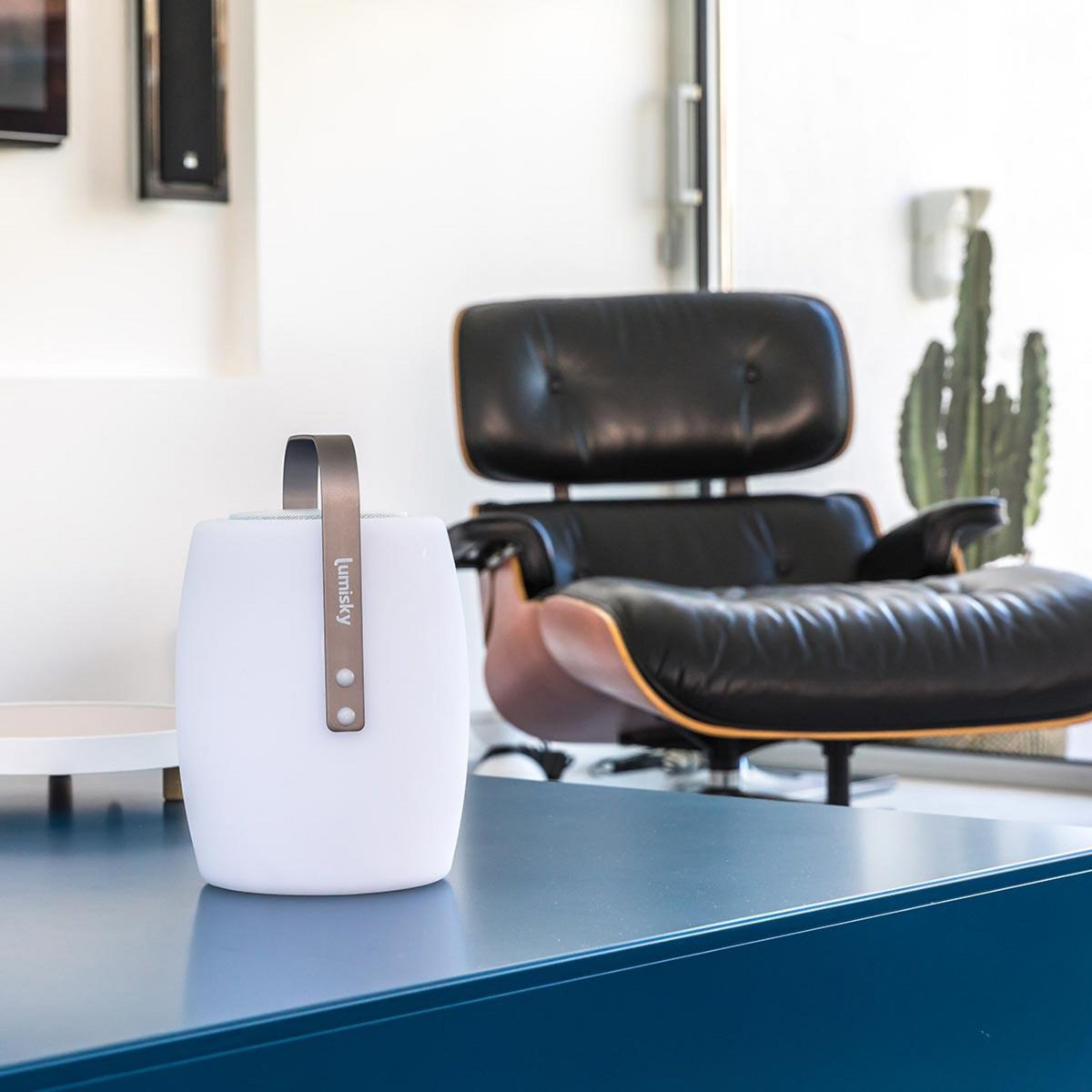 Lumisky Lampe enceinte bluetooth sans fil LUCY Blanc Polyéthylène 10W