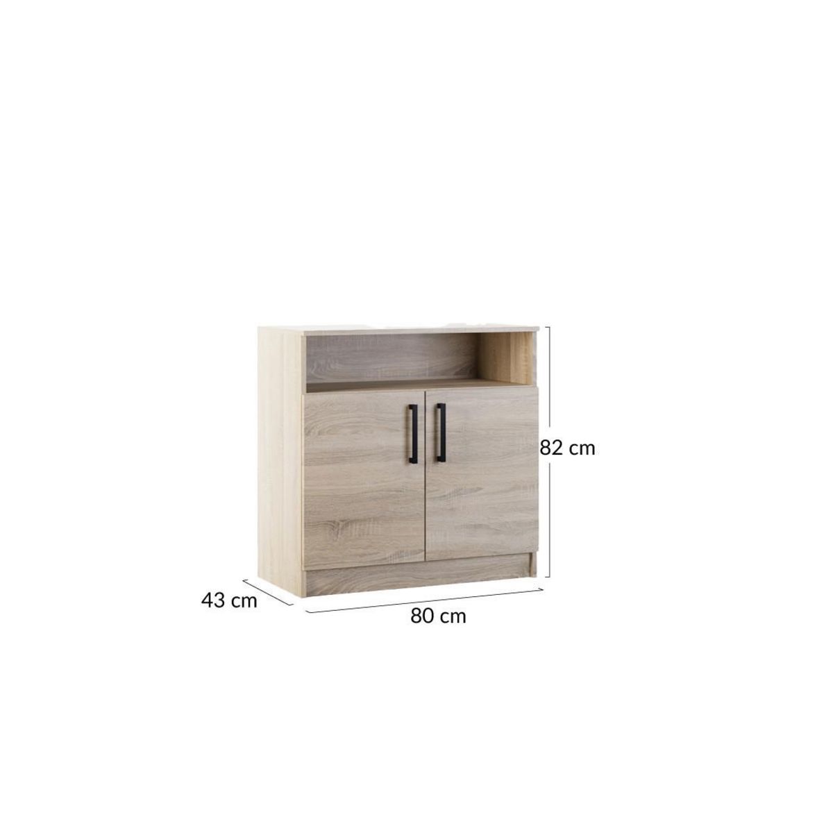 BEST MOBILIER Hayato - commode - effet bois - 80 cm