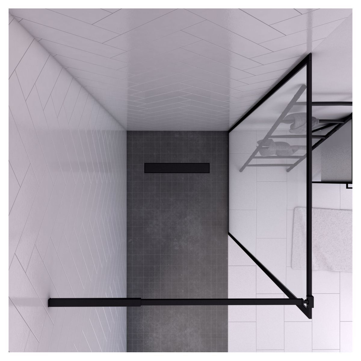 Paroi de douche à l'italienne noir 90x200 cm - DARK EDGE 90