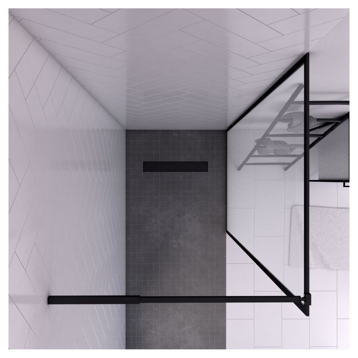 Paroi de douche à l'italienne noir 90x200 cm - DARK EDGE 90