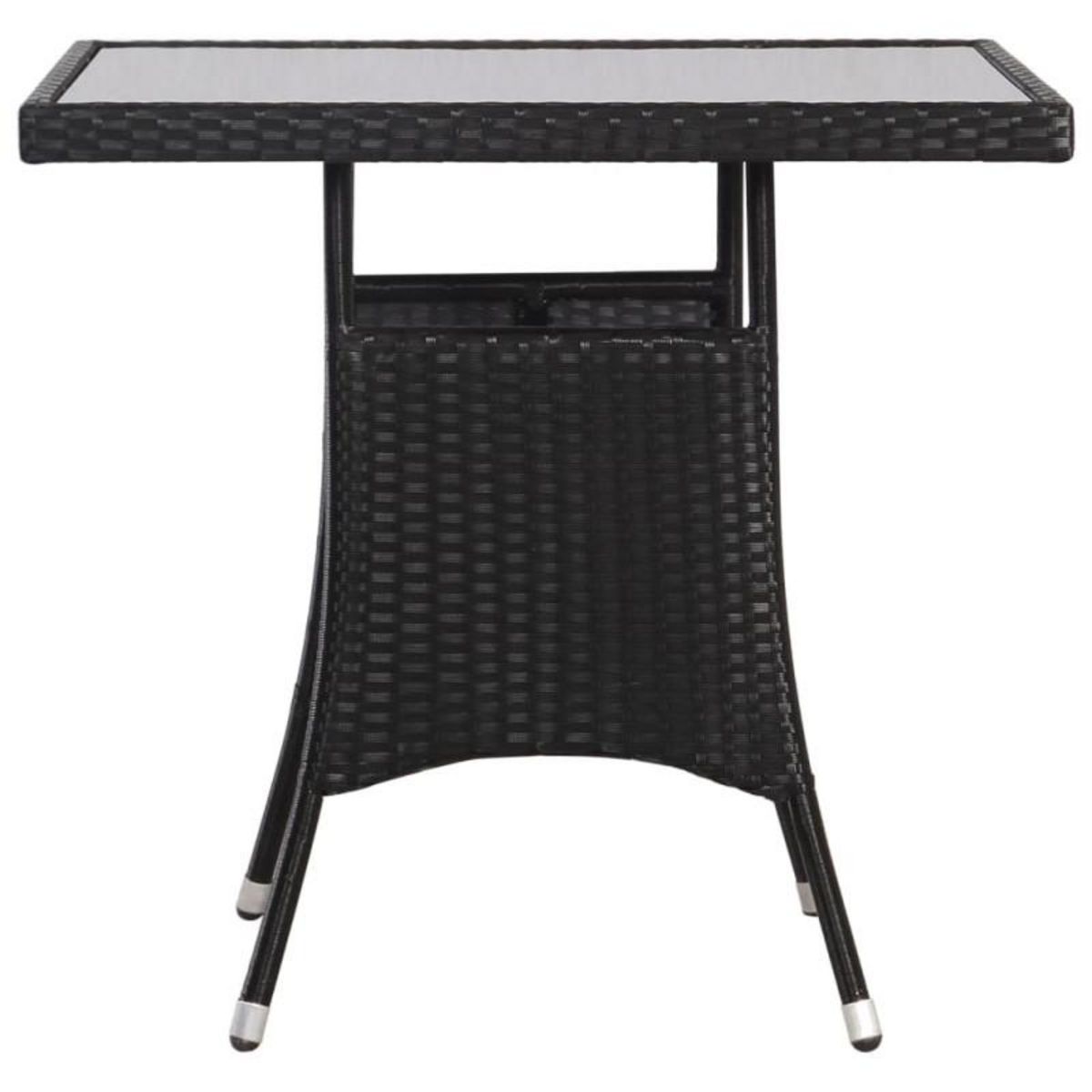 VIDAXL Table de jardin Noir 80x80x74 cm Résine tressée
