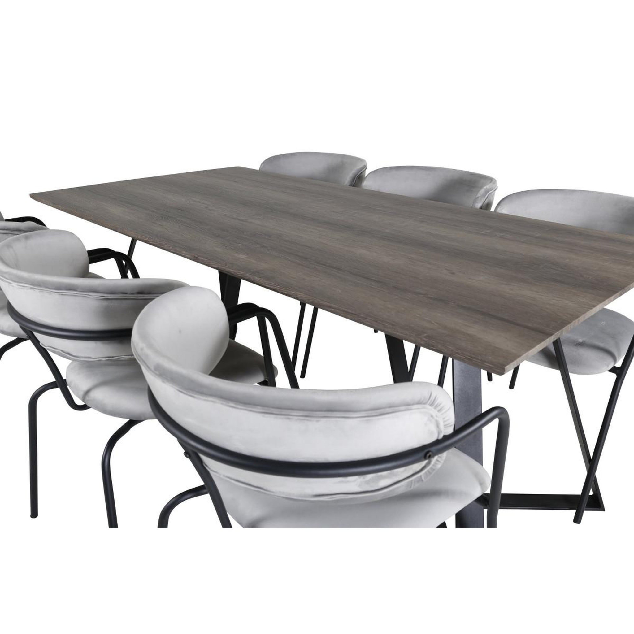 Voir la diapositive 4 : Paris Prix Ensemble table à manger & 6 chaises  marina & arrow  180cm naturel & gris