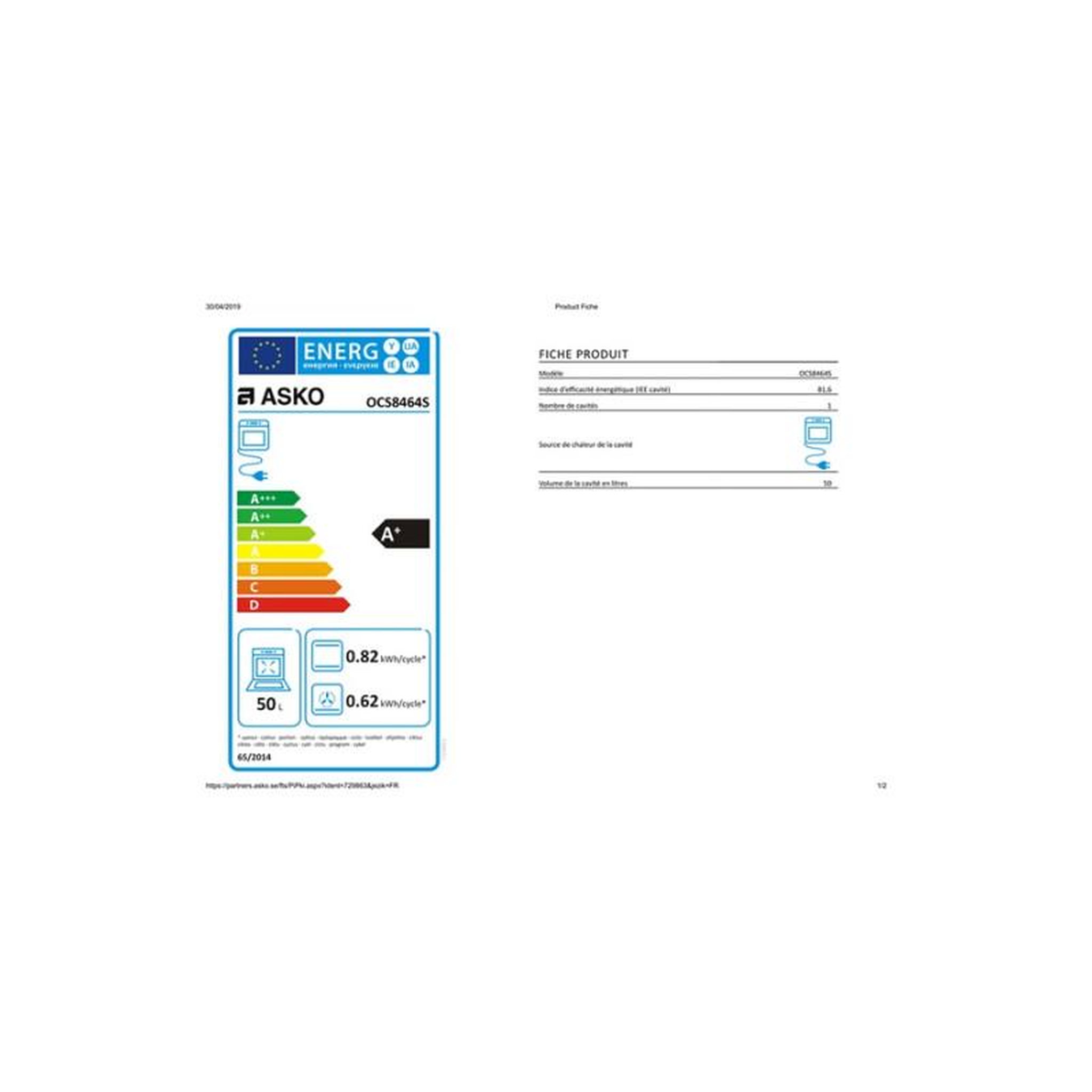 Voir la diapositive 4 : ASKO Fours encastrables Multifonction ASKO 56cm, 4743520