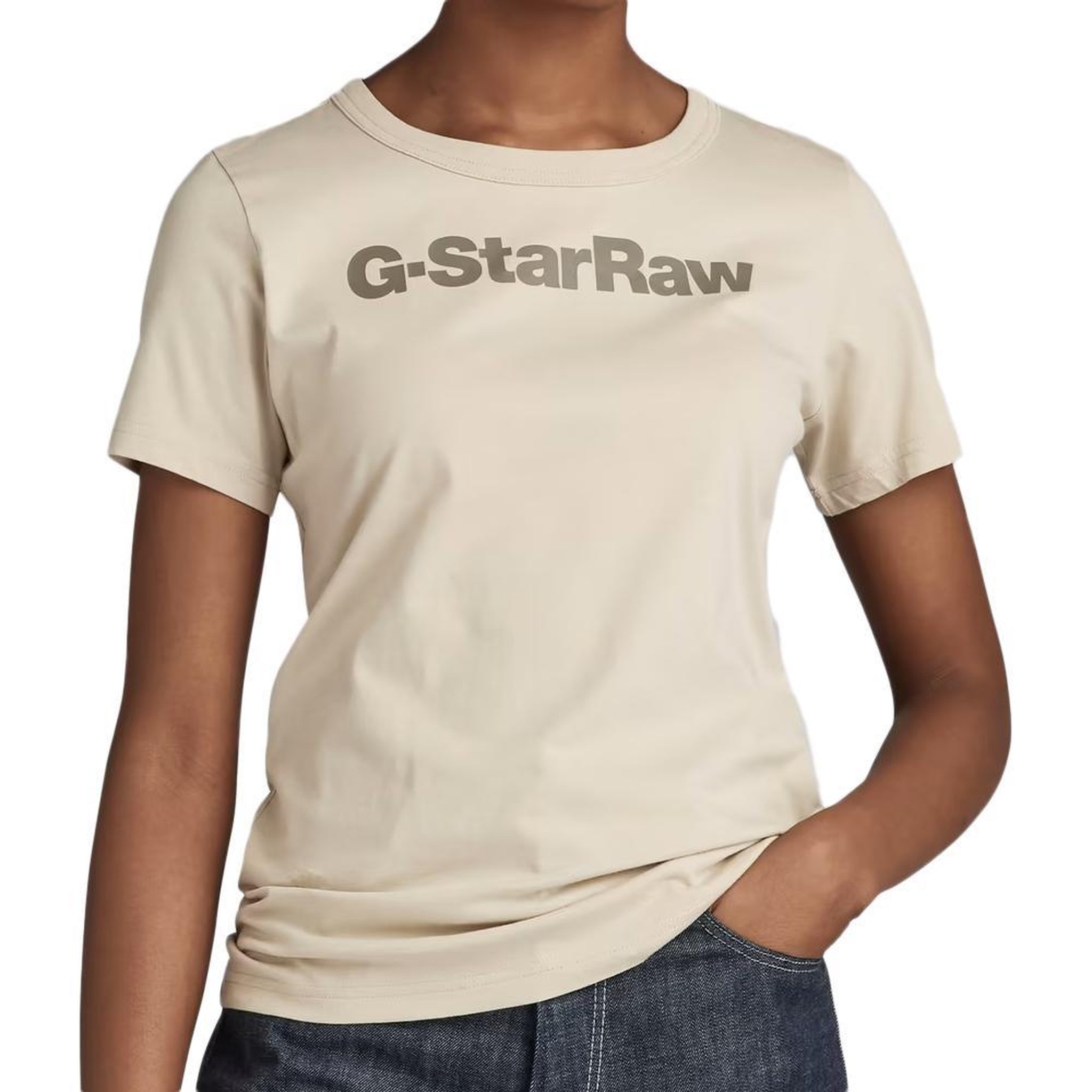 G-Star Raw T shirt  Femme G Star Raw D23942. Coloris disponibles : Beige