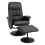 Voir la diapositive 1 : HOMCOM Fauteuil relax inclinable pivotant style contemporain avec repose-pied revêtement synthétique noir