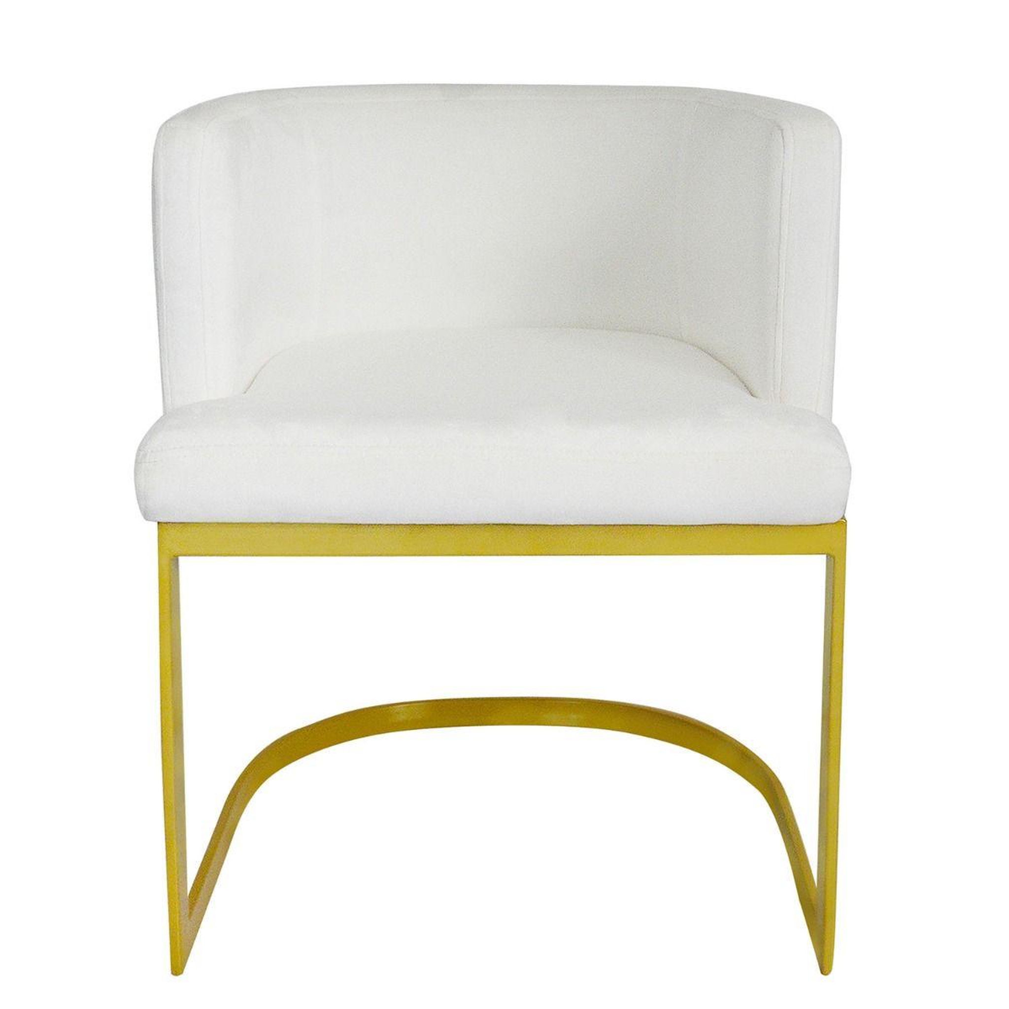 Voir la diapositive 2 : Paris Prix Chaise design en velours  noemy  75cm blanc & or