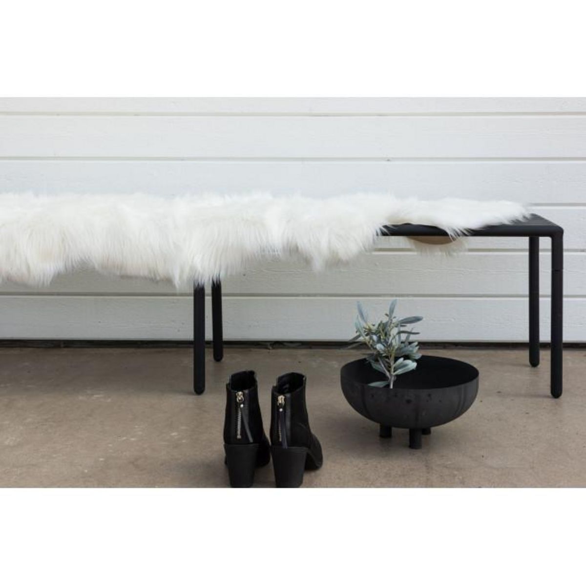 Paris Prix Tapis Imitation Fourrure  Katy  55x180cm Blanc