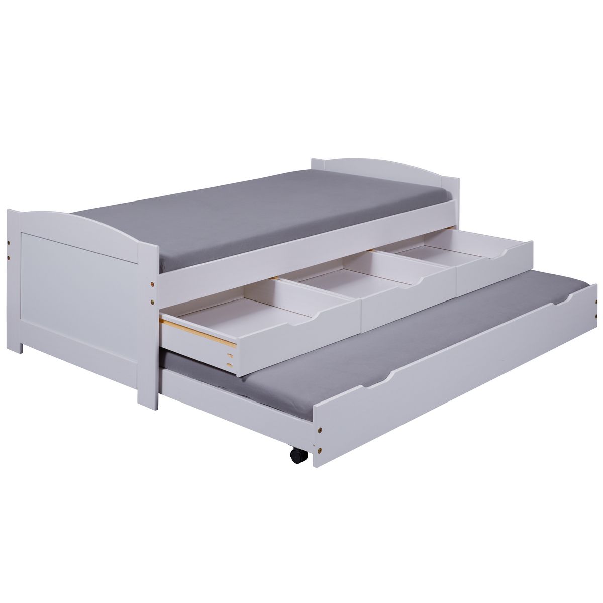 Lit gigogne 2 couchages 90x200 cm + 3 tiroirs ULLI