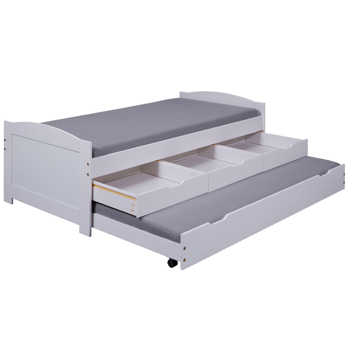 Lit gigogne 2 couchages 90x200 cm + 3 tiroirs ULLI