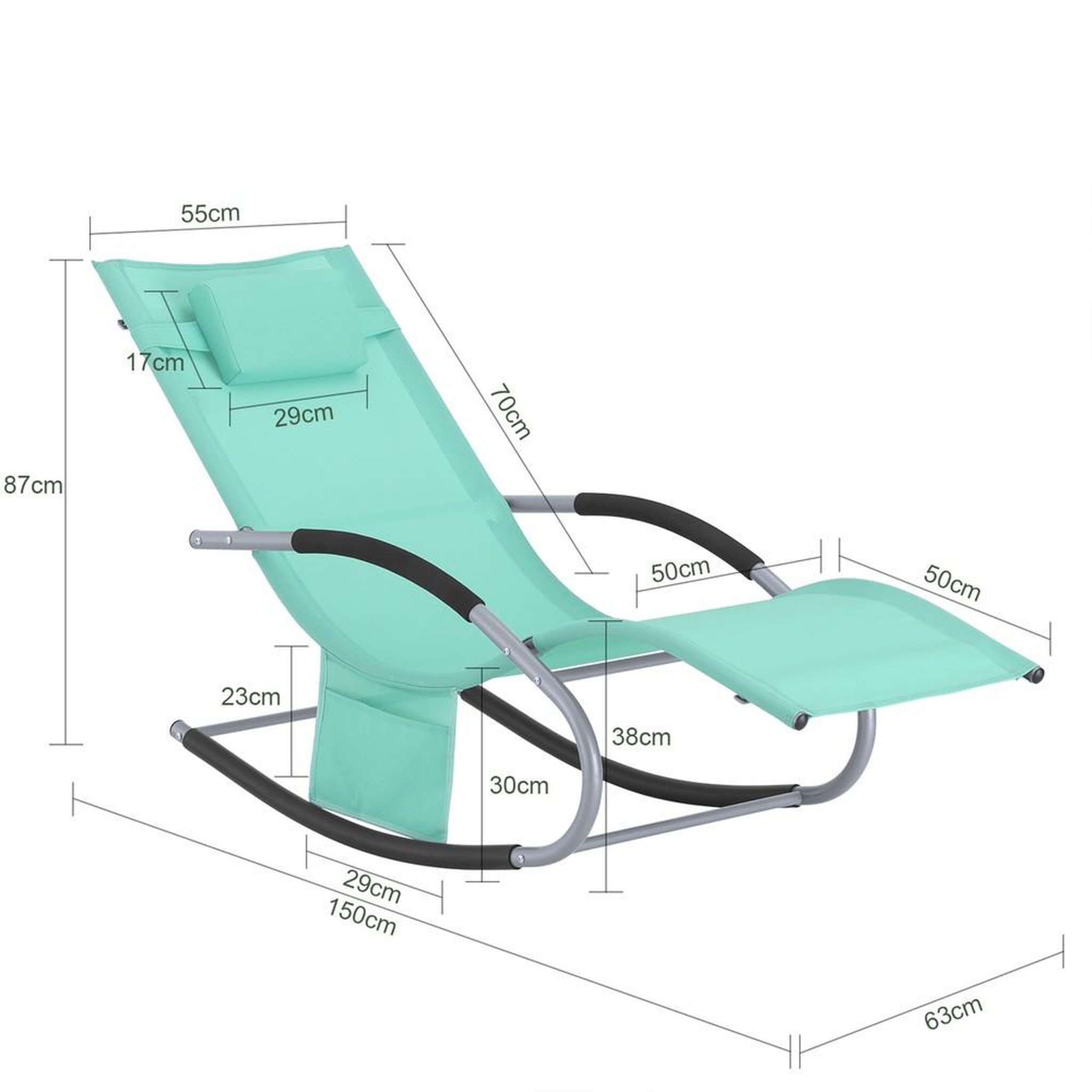 Voir la diapositive 3 : SOBUY SoBuy - Fauteuil À Bascule De Jardin pliable - Moderne - OGS28