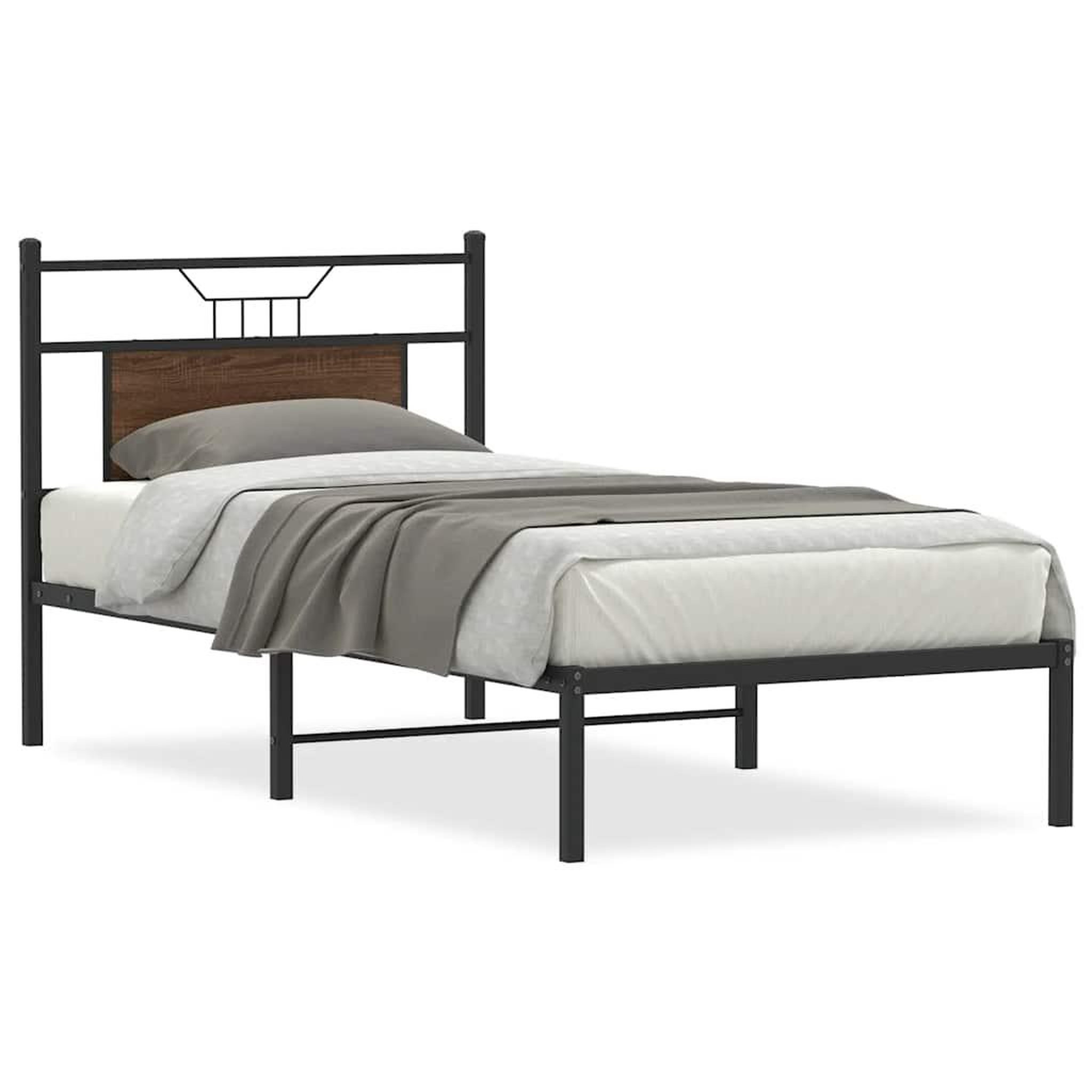 Voir la diapositive 2 : VIDAXL Cadre de lit sans matelas chene marron 90x190cm bois ingenierie