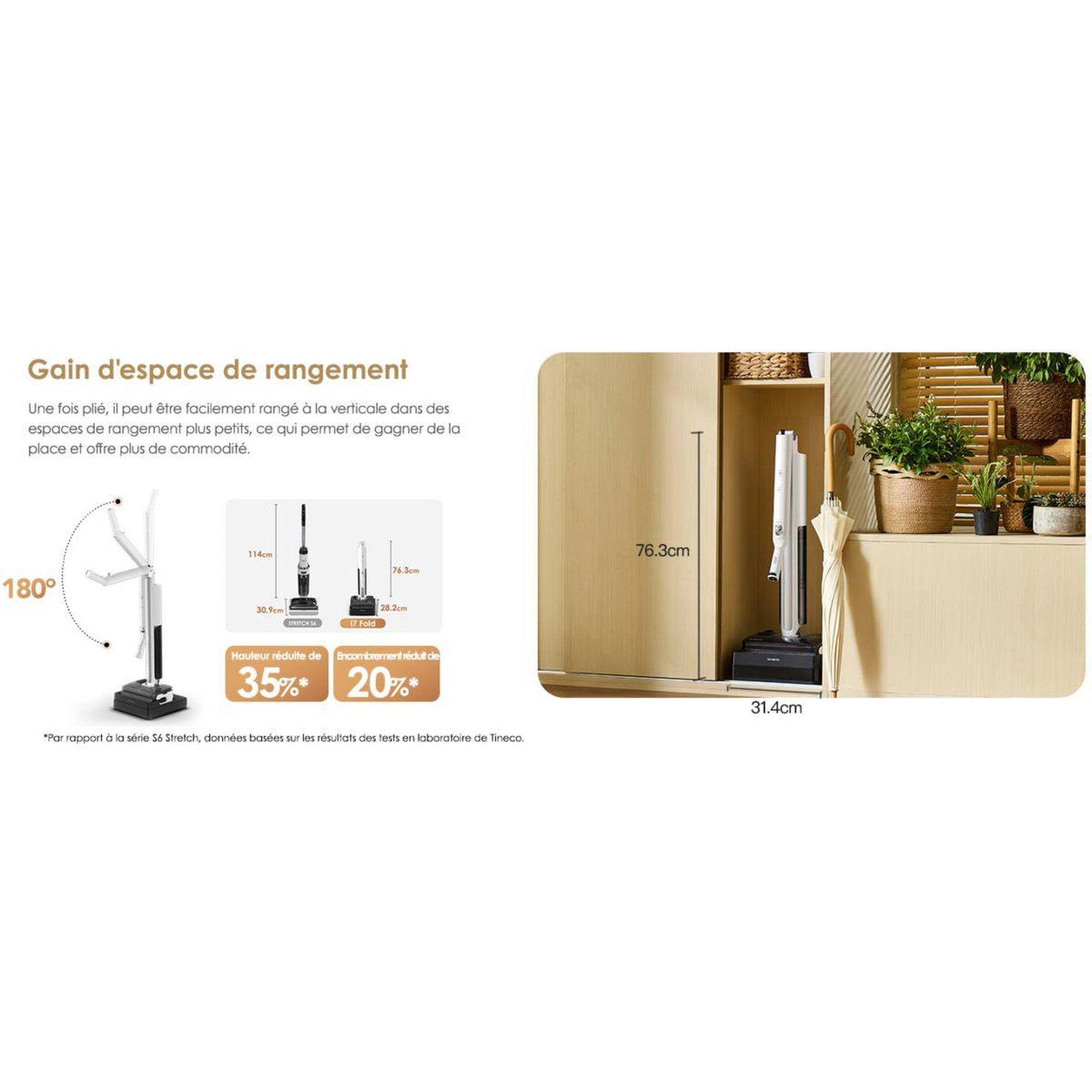 Voir la diapositive 5 : TINECO Aspirateur laveur pliable floor one i7 fold premium