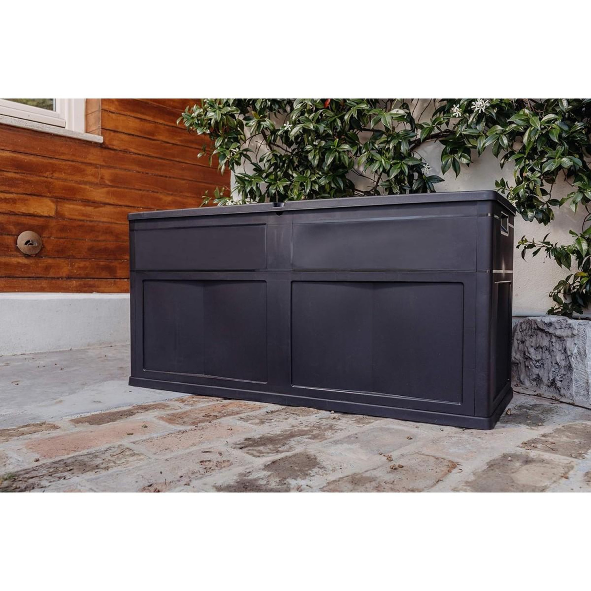 Voir la diapositive 6 : Toomax Coffre de Jardin en résine 320 Litres NOIR 119 X 46 X 60 cm Protection Anti UV TOOMAX