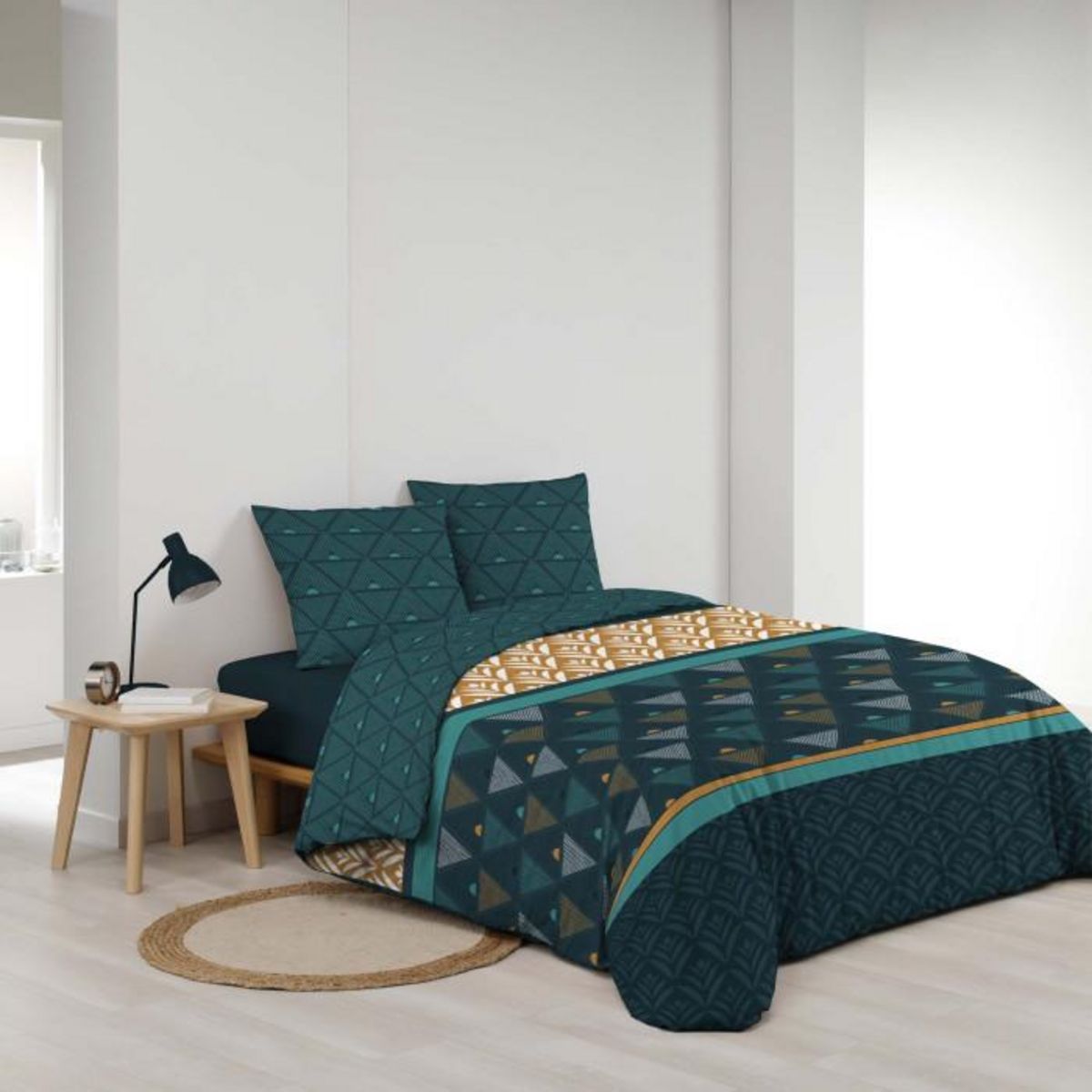 Paris Prix Parure de Lit 3 Pièces  Triade  240x220cm Vert