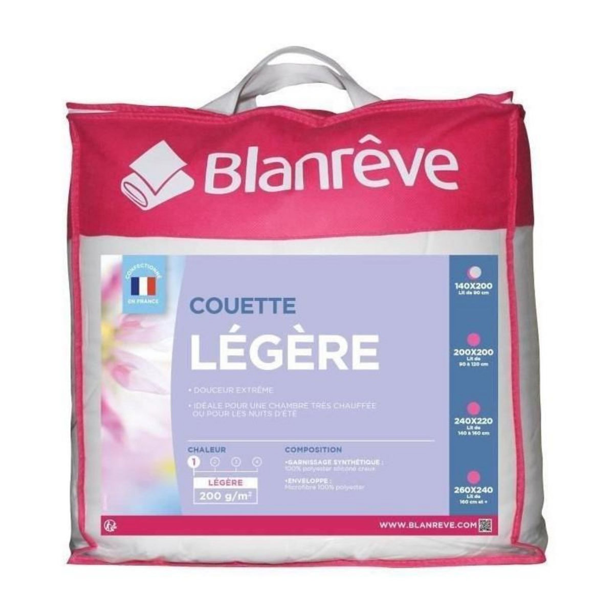 BLANREVE BLANREVE Couette legere en microfibre - 140 x 200 cm - Blanc