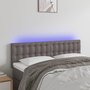 Voir la diapositive 1 : VIDAXL Tete de lit a LED Gris 144x5x78/88 cm Similicuir