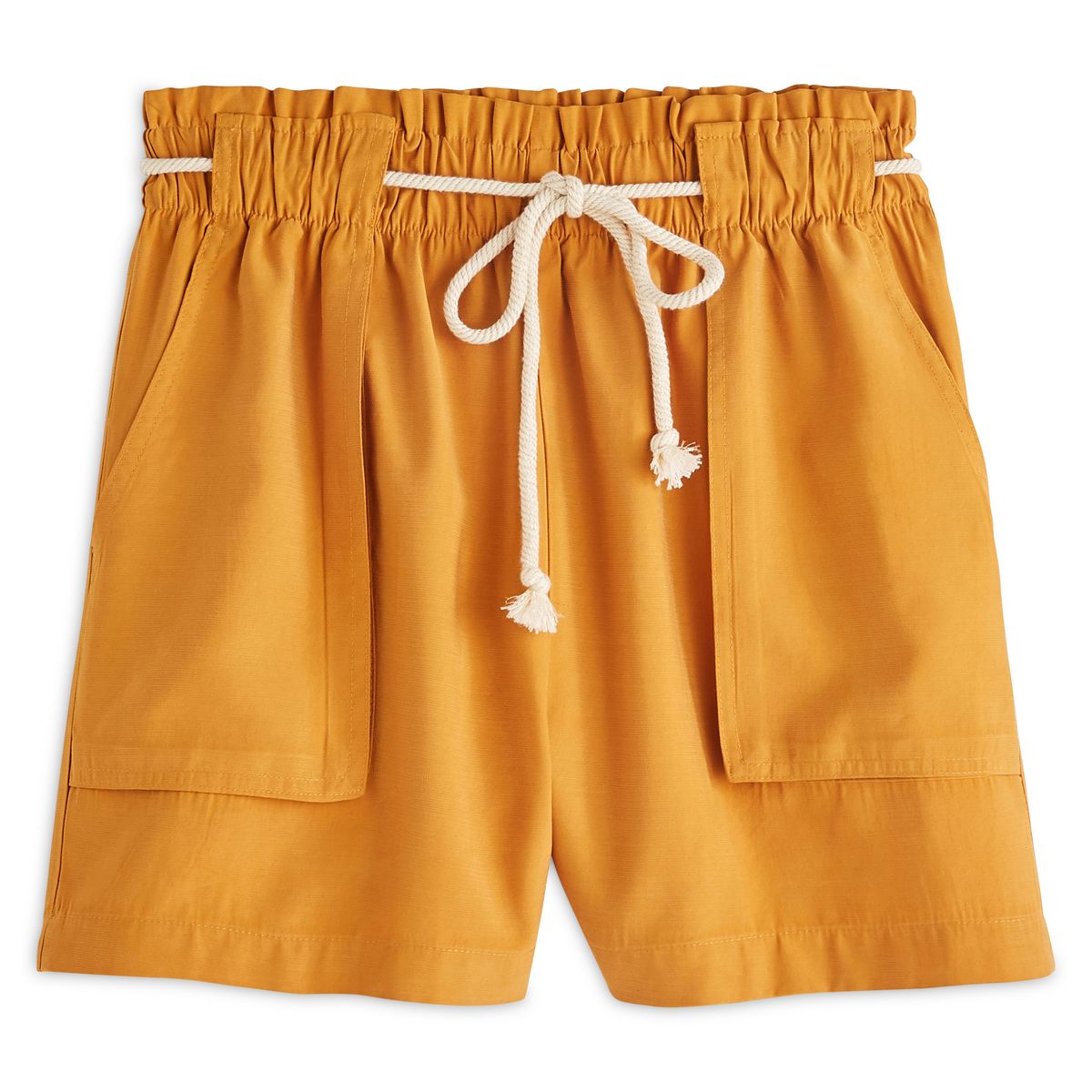 IN EXTENSO Short taille haute jaune moutarde femme