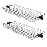 SOBUY Lot de 2 Paniers Métalliques Noirs pour Armoire Télescopique 83x19x8cm FRG34-P02