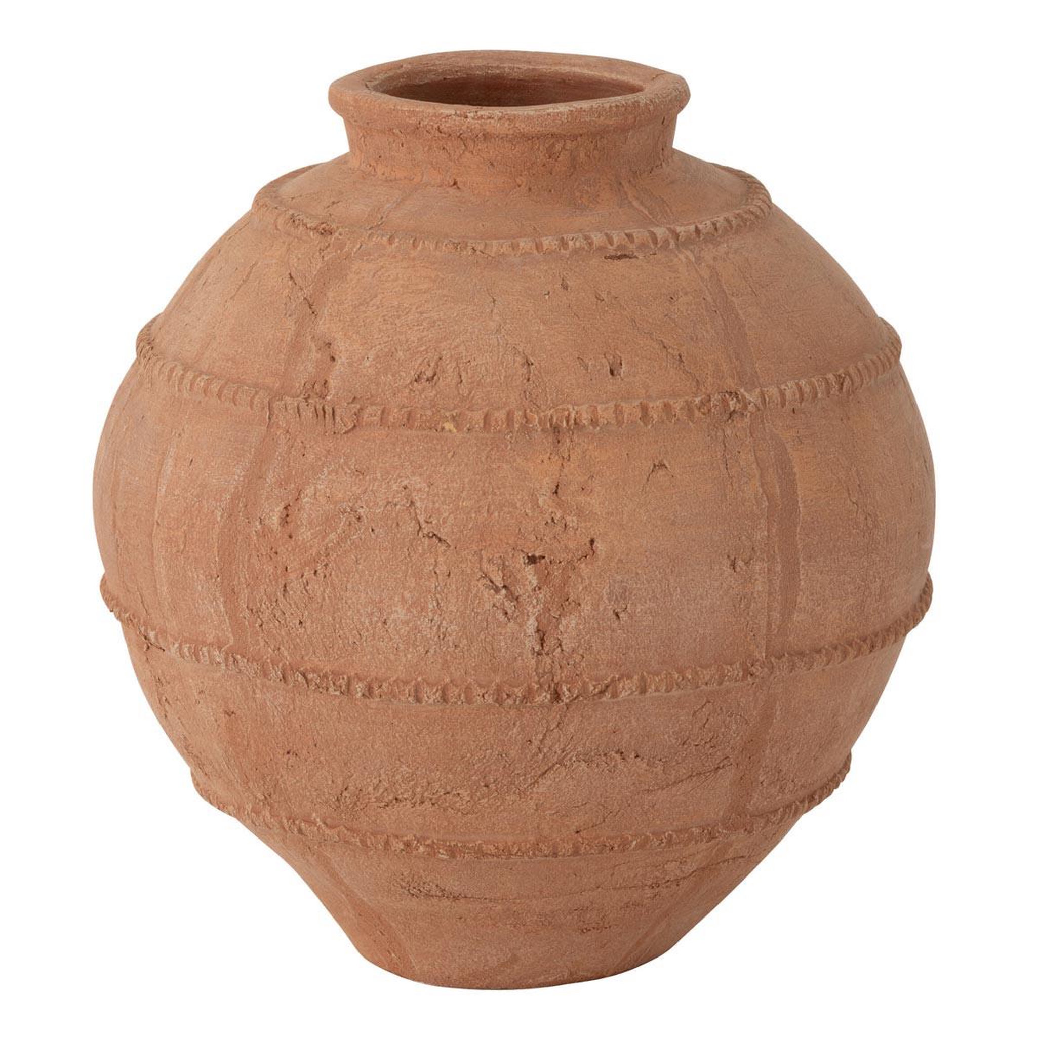 J-LINE Vase rond en terre cuite  kaia  28cm terracotta