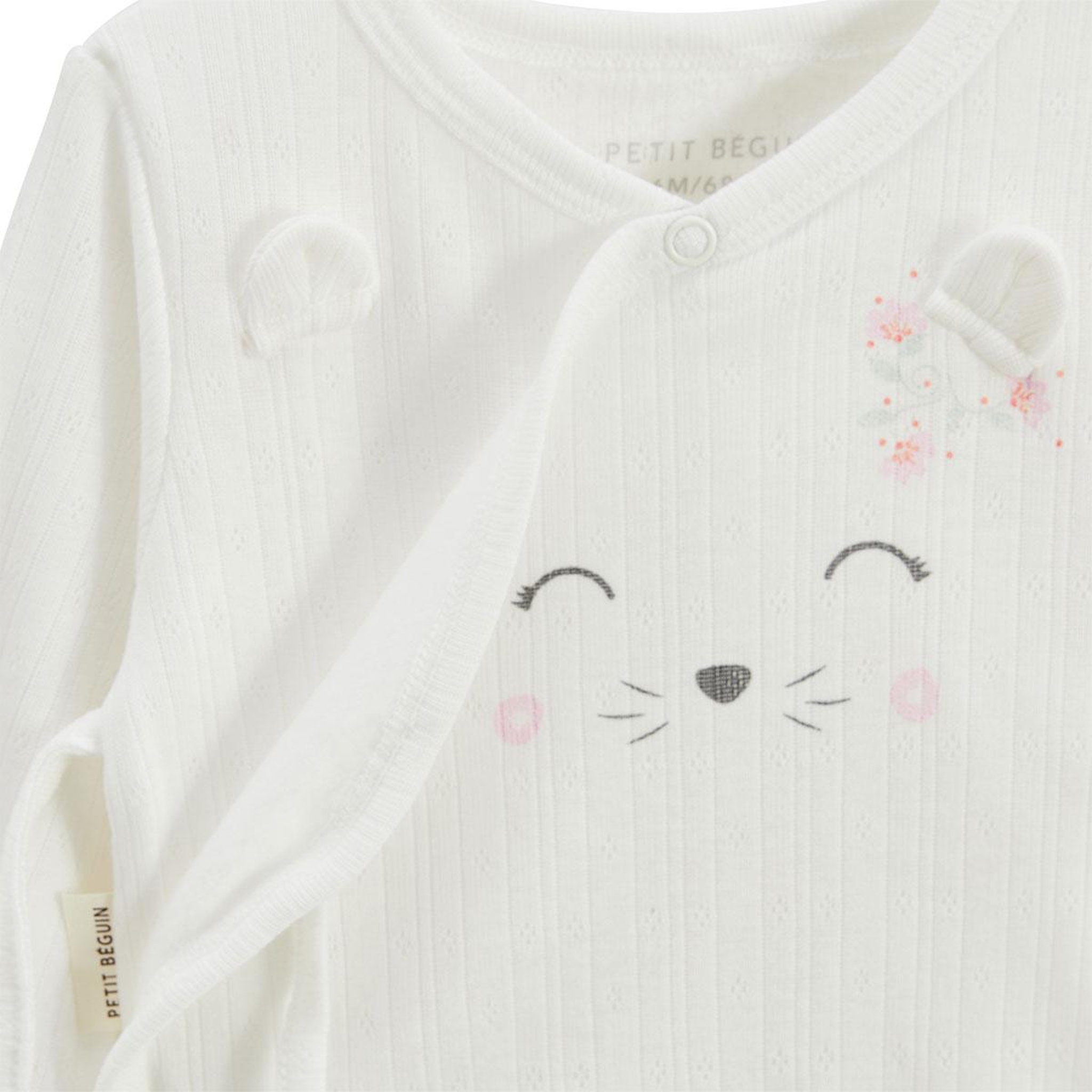 Voir la diapositive 2 : Petit Béguin Ensemble bébé gilet et pantalon à pied en pointelle Badian