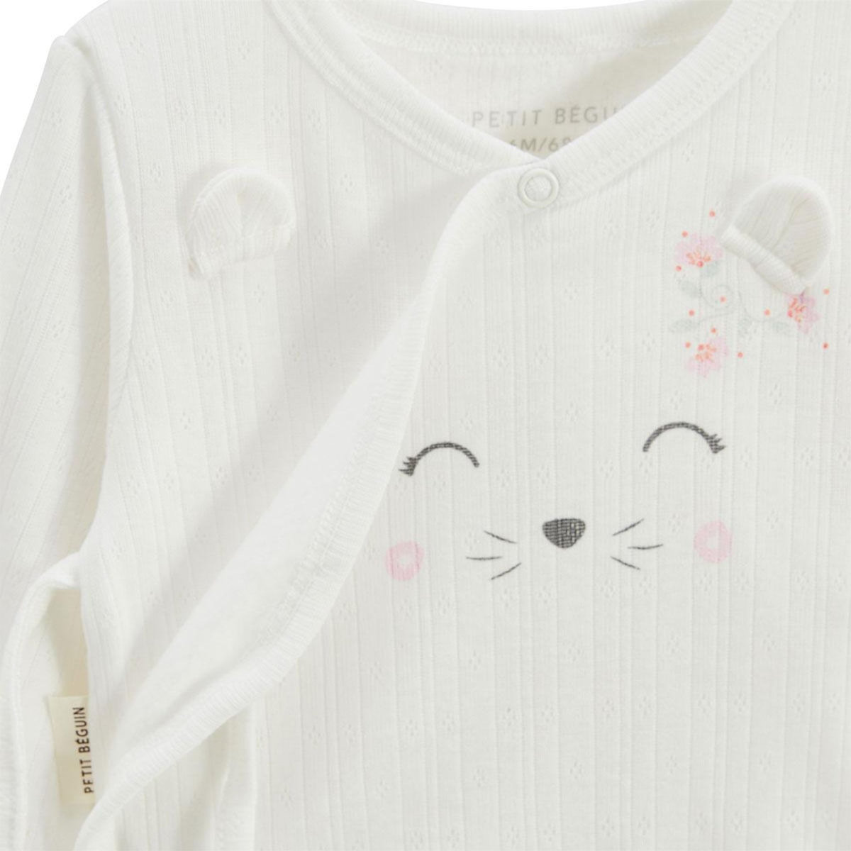 Petit Béguin Ensemble bébé gilet et pantalon à pied en pointelle Badian