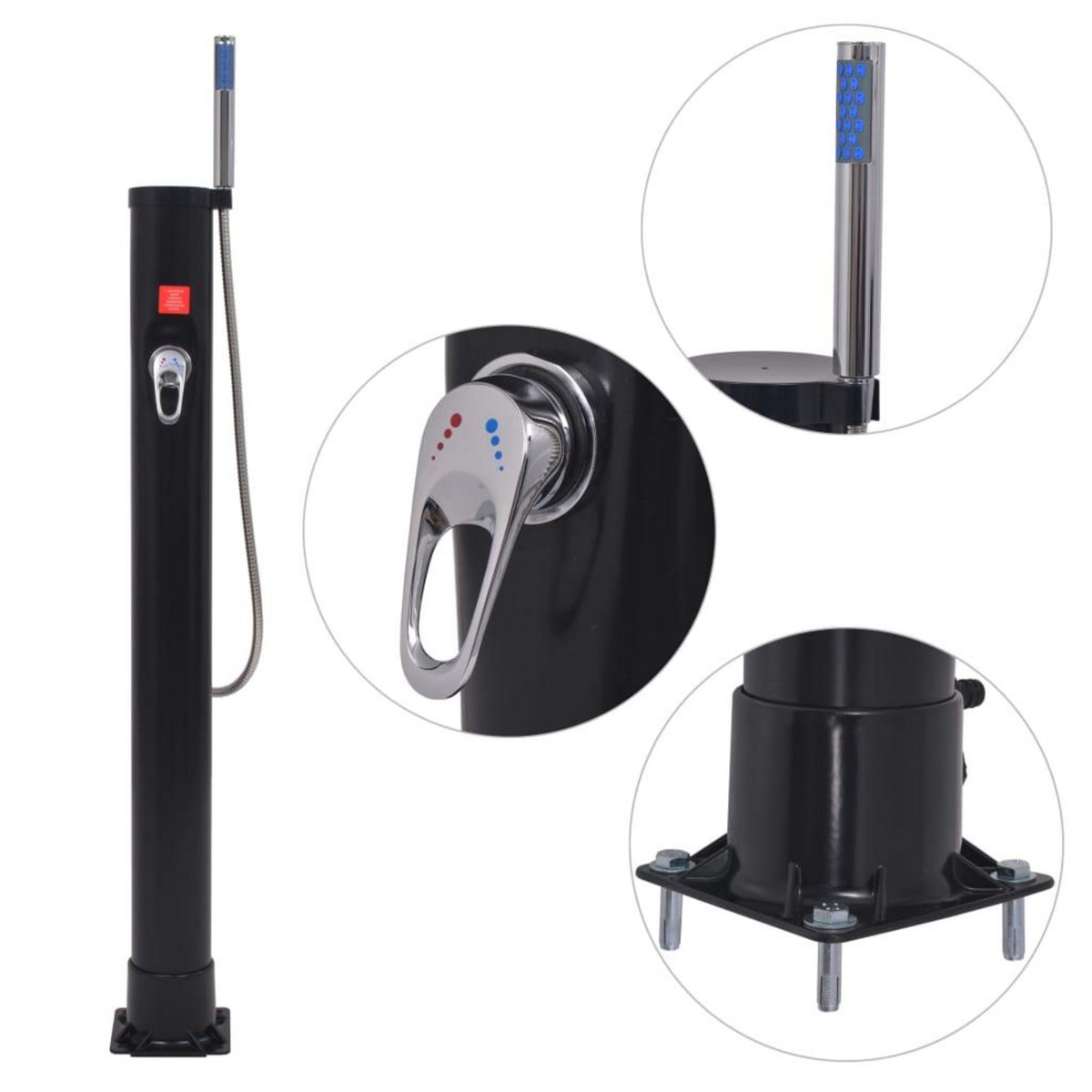 VIDAXL Douche solaire 8 L PVC Acier