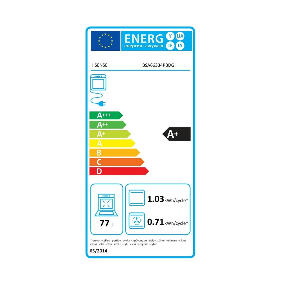 Hisense Four multifonctions 77l 59.5cm pyrolyse noir - BSA66334PBDG