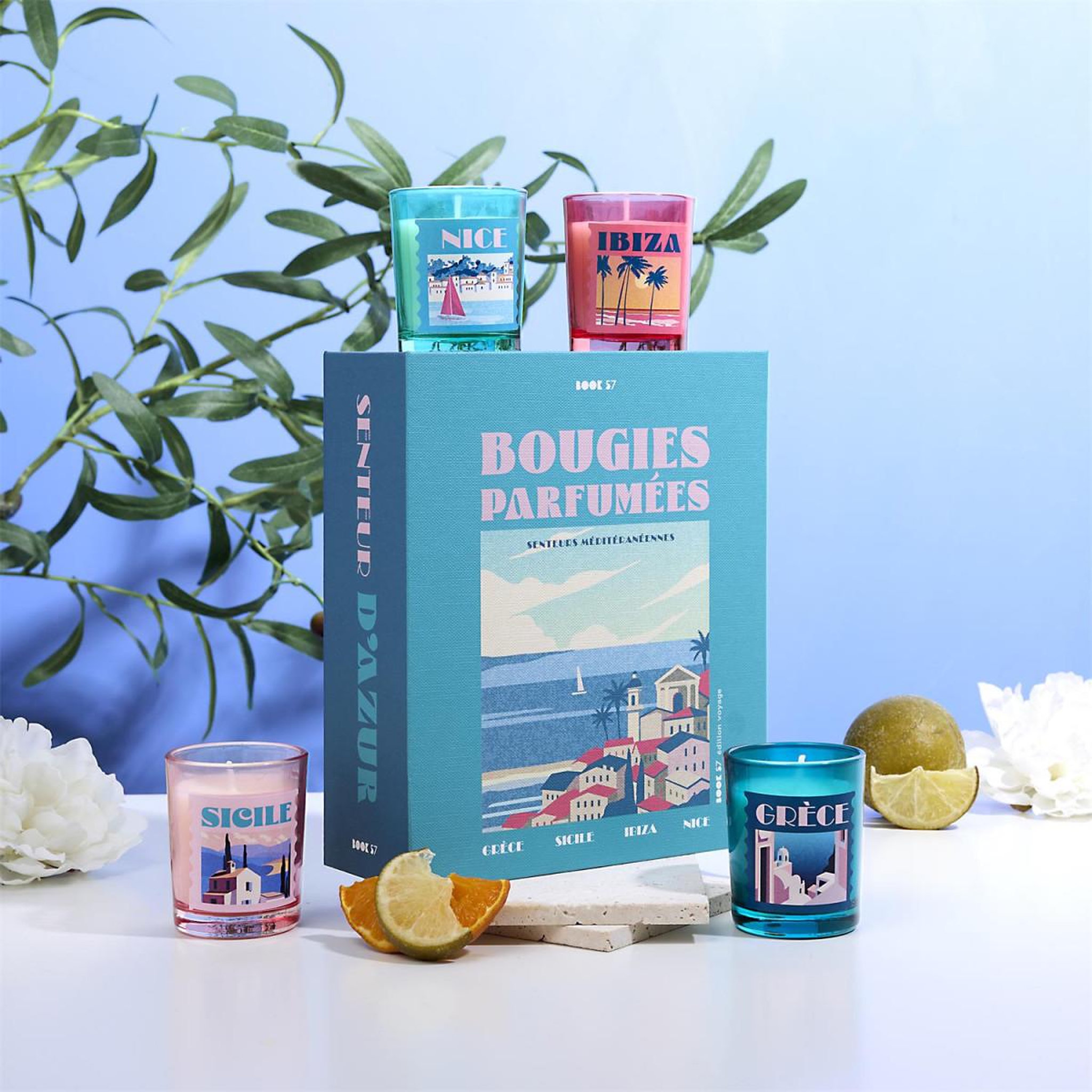 Voir la diapositive 6 : The Home Deco Factory Coffret 4 bougies parfumées  voyage  18cm multicolore