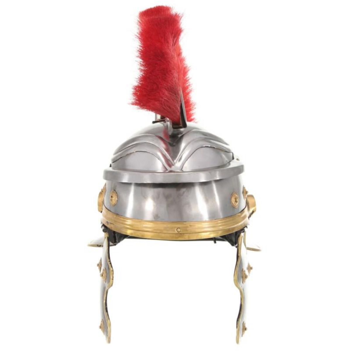 VIDAXL Casque de soldat romain antique pour GN Argenté Acier