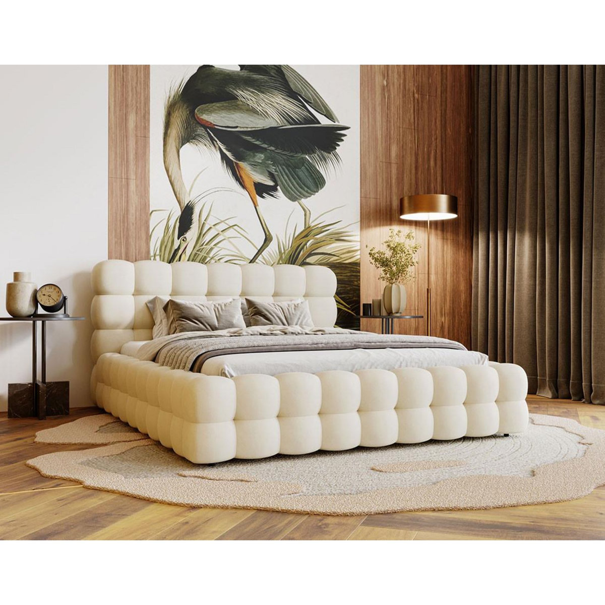 BEST MOBILIER Darling - lit coffre - 160x200 cm - sommier inclus - en velours