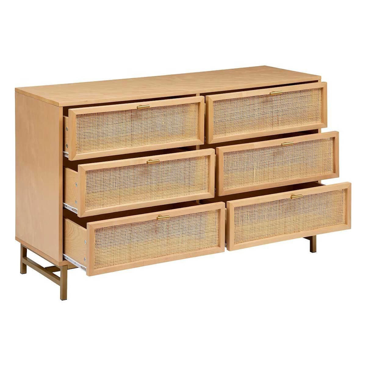 ATMOSPHERA Commode 6 Tiroirs Cannage  Rayo  120cm Naturel