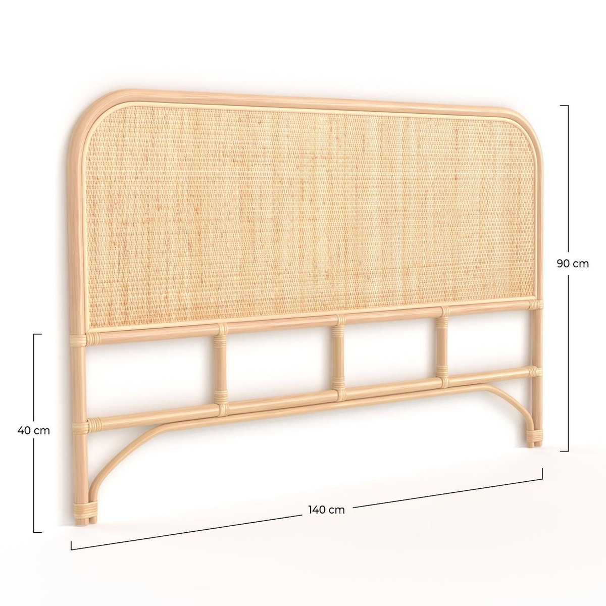 Rendez vous déco Tête de lit 140 cm en rotin naturel-Grace