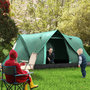 Voir la diapositive 2 : OUTSUNNY Tente de camping familiale 5-6 pers. - porte, 2 fenêtres - vert