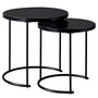 Voir la diapositive 3 : IDIMEX Lot de 2 tables d'appoint gigognes LEYRE, plateau rond en verre