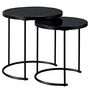 Voir la diapositive 3 : IDIMEX Lot de 2 tables d'appoint gigognes LEYRE, plateau rond en verre