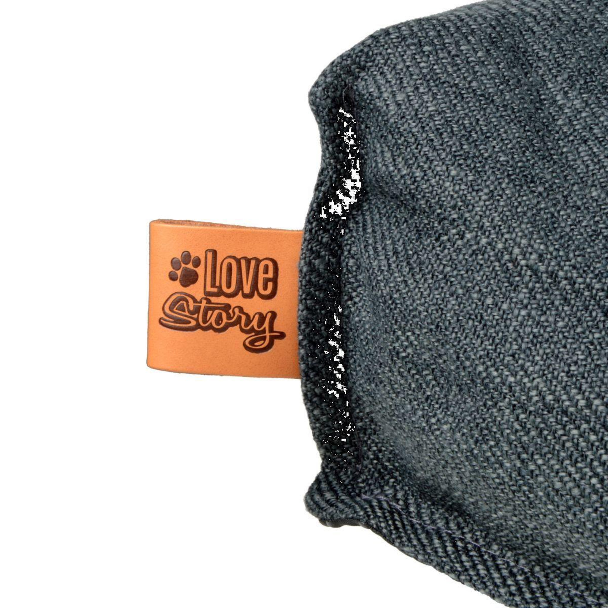Voir la diapositive 2 : LOVE STORY Coussin rectangle chien & chat  city  80cm anthracite