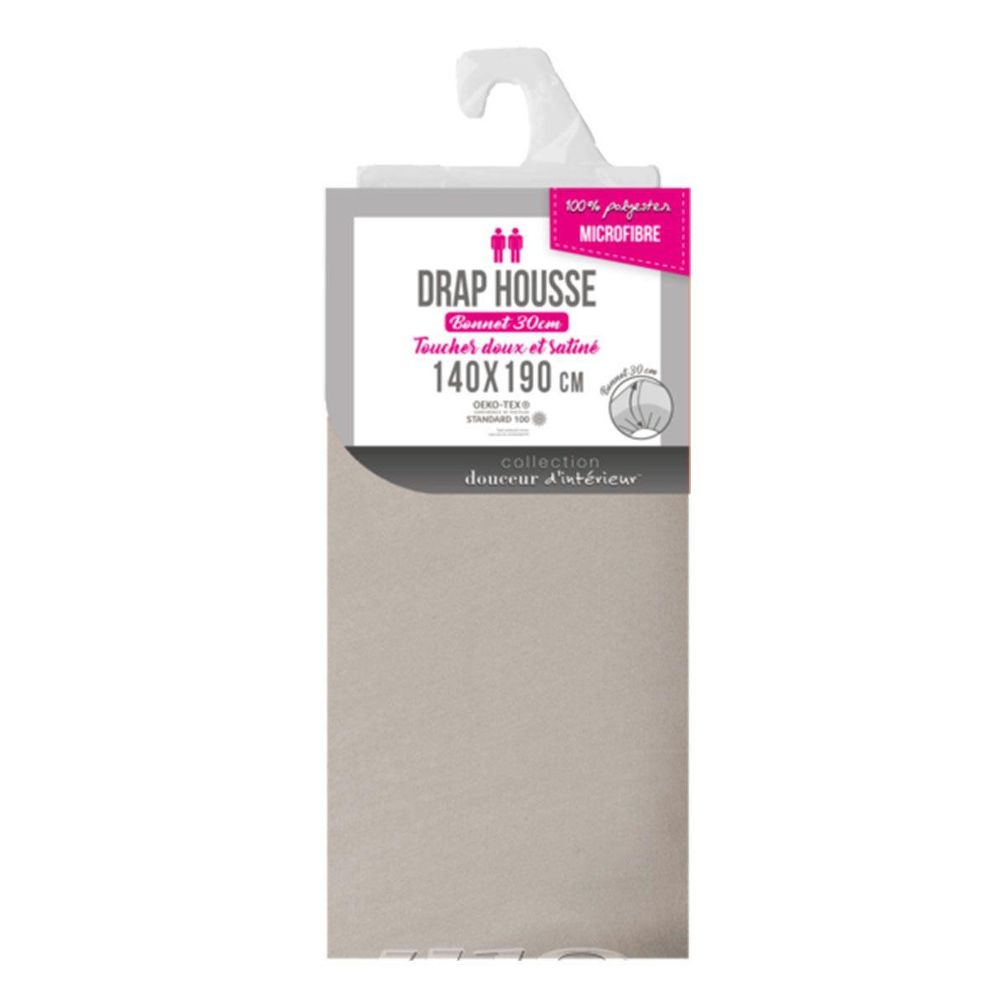 Voir la diapositive 2 : Douceur d'Intérieur Drap housse microfibre  oscar  140x190cm naturel